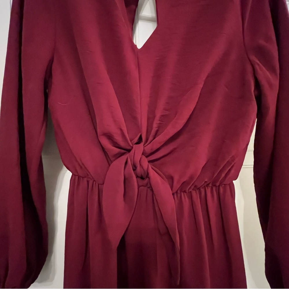 She + Sky Burgundy Jumpsuit - Picture 3 of 6